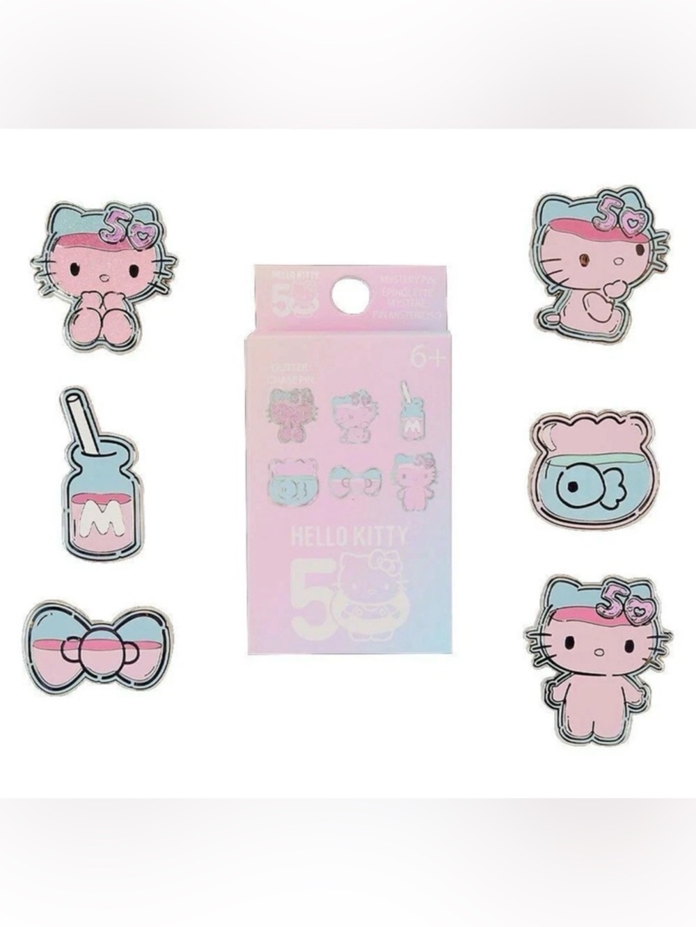 Sanrio Hello Kitty 50th Anniversary Clear & Cute Mystery Box Pin BOW ONLY